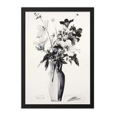 Floral Wall Art, Flower Vase Art, Monochrome Botanical Print, Elegant Home Decor, Stylish Wall Hanging, Artistic Gift Idea - Tawshia